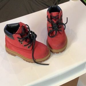 Kids Red Timberland Boots